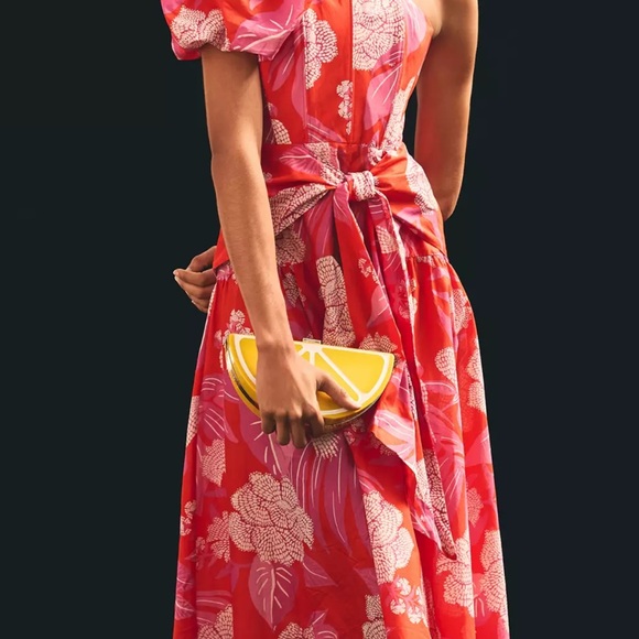 FARM Rio Red One-Shoulder Ruched Sundress - Picture 3 of 7